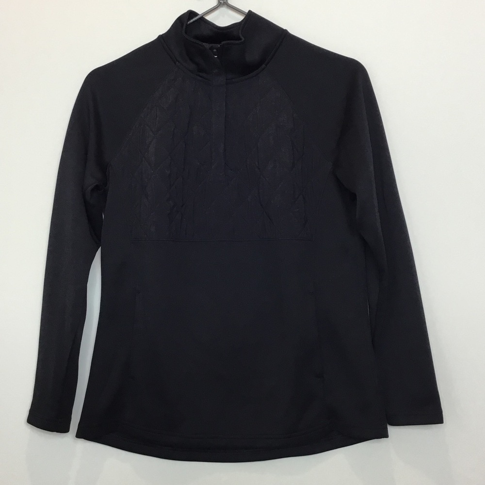 Avia Black Long-Sleeve Quarter Zip Pullover size medium